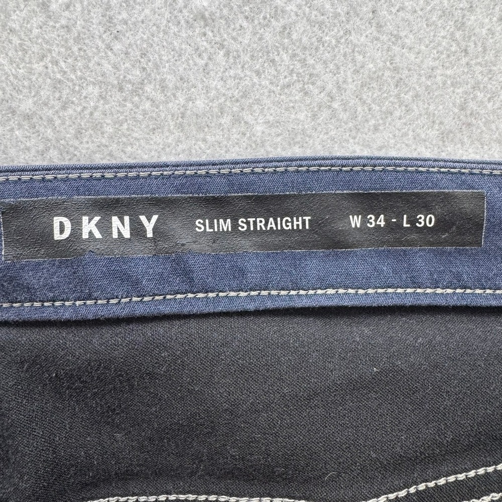 DKNY Slim Straight Chino Pants Mens Blue Casual Comfort Stretch W34 L30‎ - Picture 12 of 16